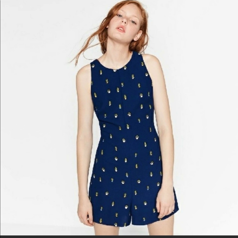 Zara NWT Cactus print romper
